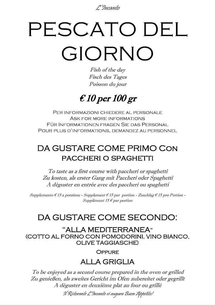 Menü_Bar Ristorante L'Incanto_Gagliano del Capo_Bild_4