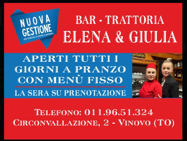 Trattoria Elena e Giulia restaurant in Vinovo