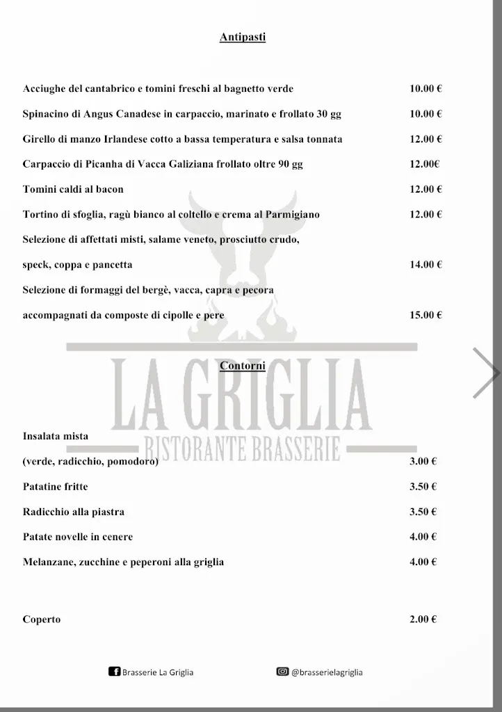 Menu_Brasserie La Griglia_Vinovo_image_2