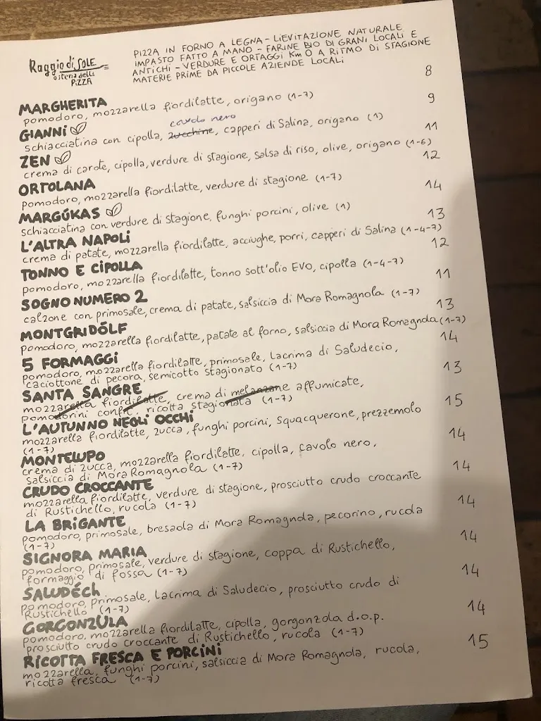 Menu_Raggio di Sole osteria della pizza_Bagnacavallo_image_4
