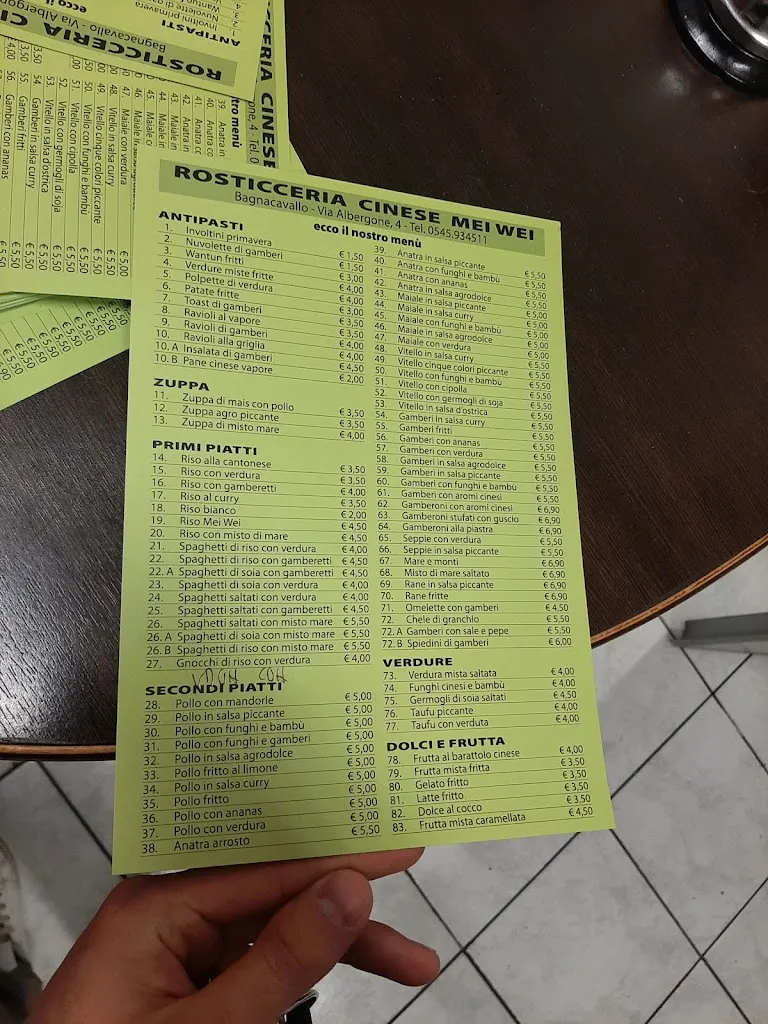 Menu_Rosticceria Cinese Mei Wei Di Hu Qichao_Bagnacavallo_image_1