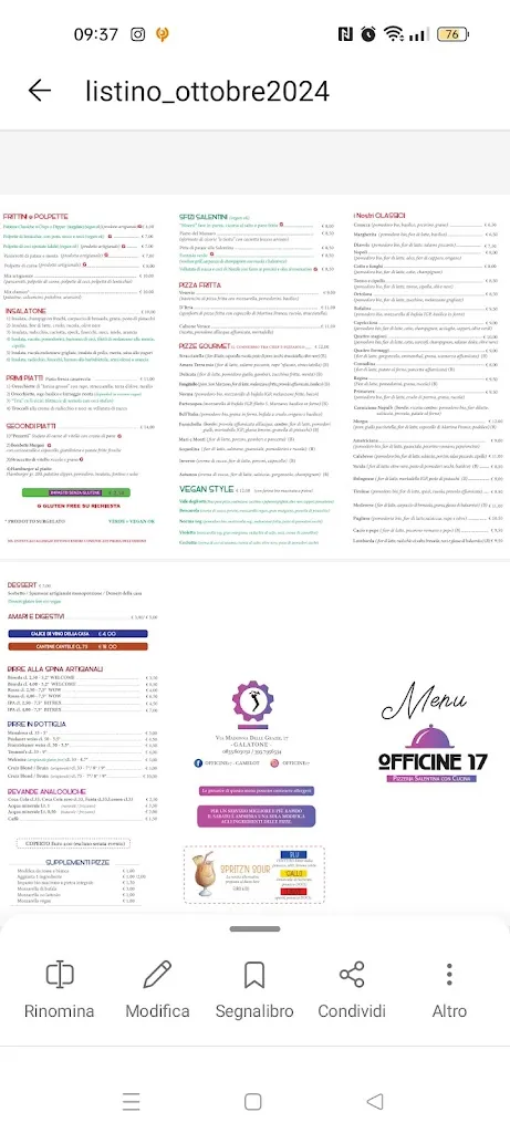 Menu_Pizzeria Officine 17_Galatone_immagine_4