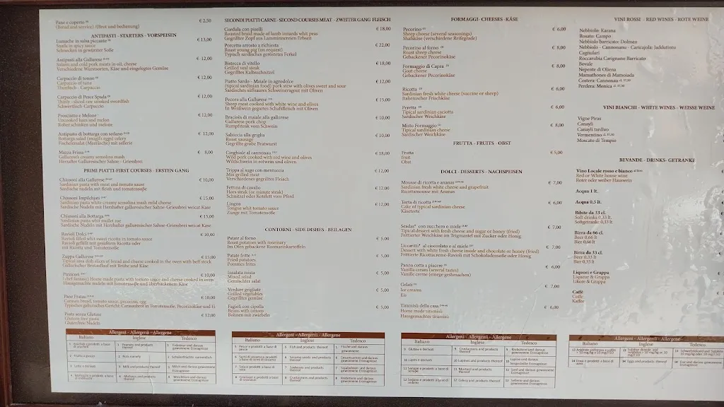 Menu_La Gallurese_Aggius_image_1