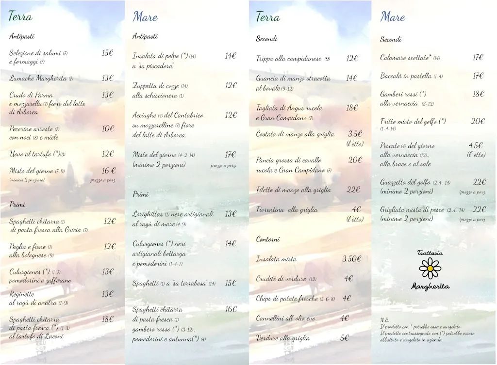 Menu_Trattoria Ristorante Margherita Arborea_Arborea_image_1