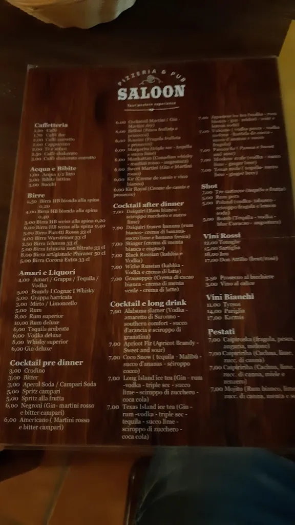 Menu_Saloon - Pub & Ristorante_Arborea_immagine_1