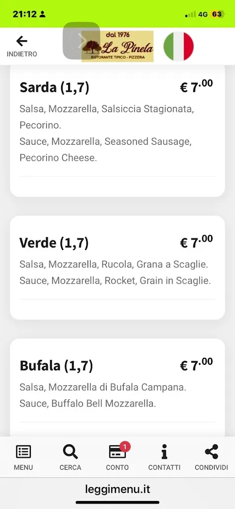 Menu_Ristorante Pizzeria La Pineta di Nieddu Claudio_Arzana_image_1