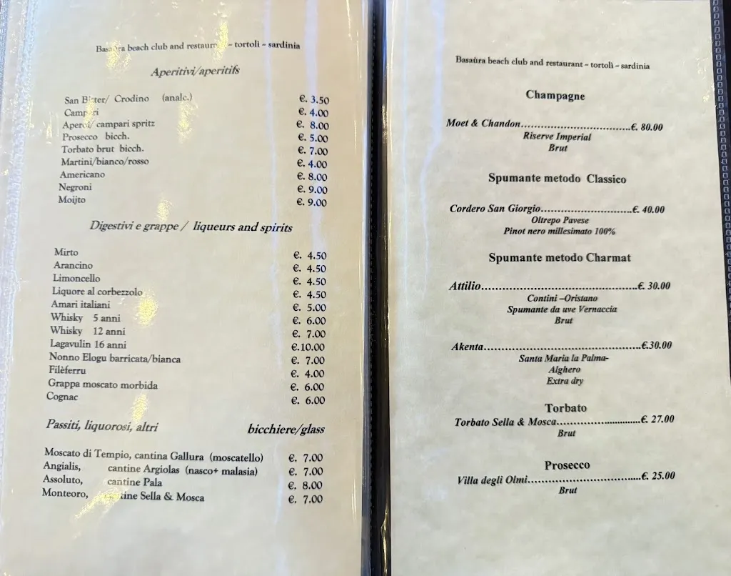 Menu_Basaùra Beach Restaurant & Club_Arbatax_image_2