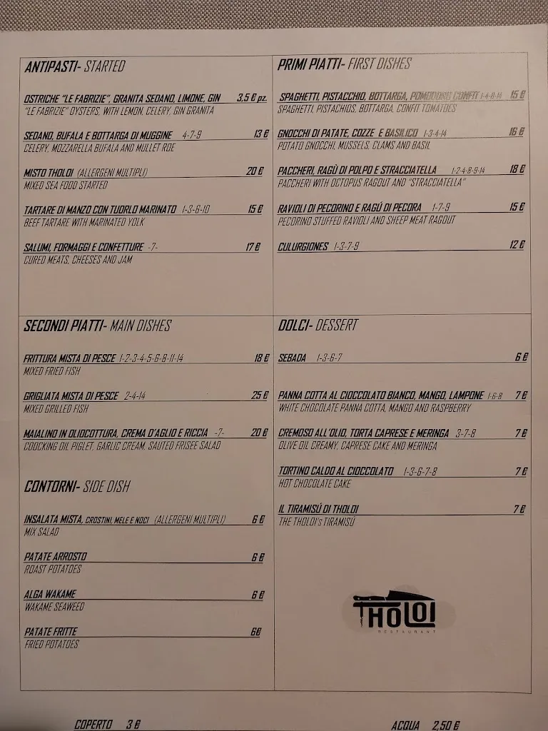 Menu_Tholoi Restaurant and Pizzeria_Arbatax_image_1