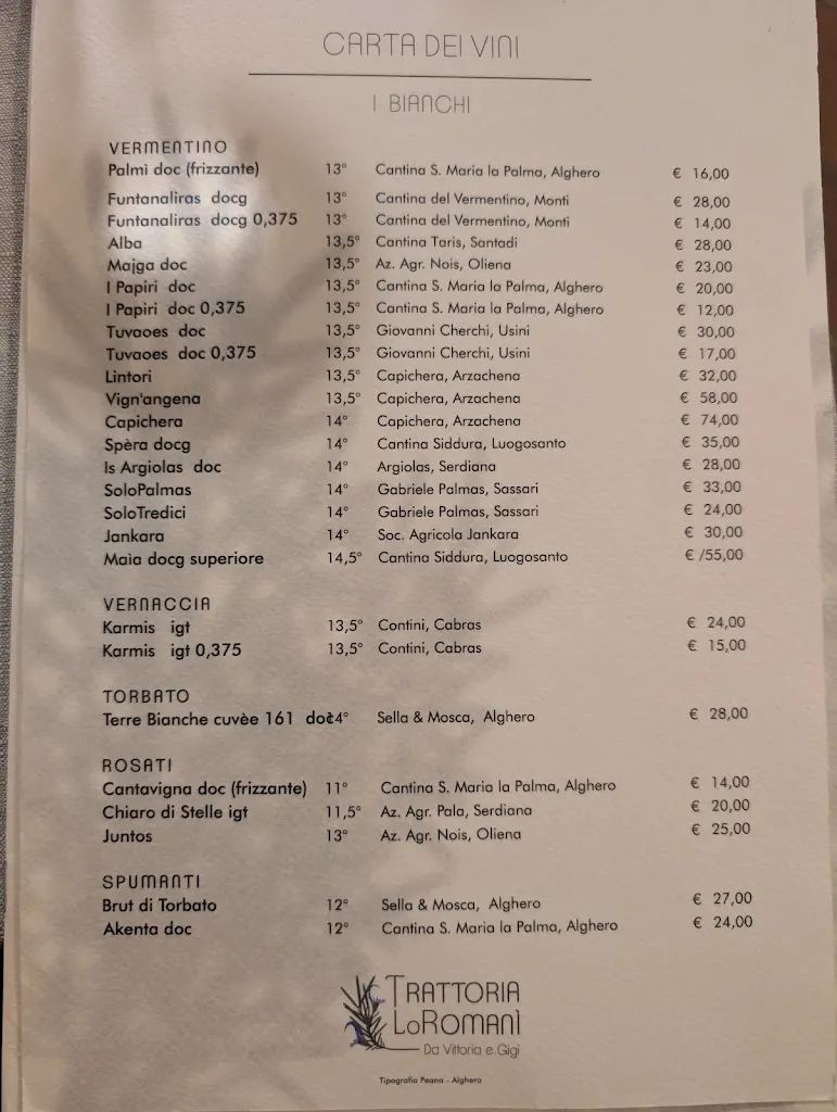 Menu_Trattoria Lo Romanì_Alghero_image_4