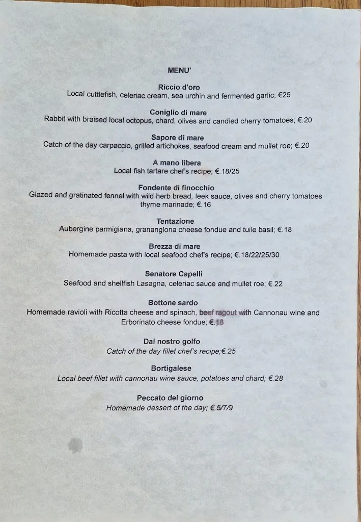 Menu_Ristorante Osteria Mandras Lentas_Alghero_immagine_1