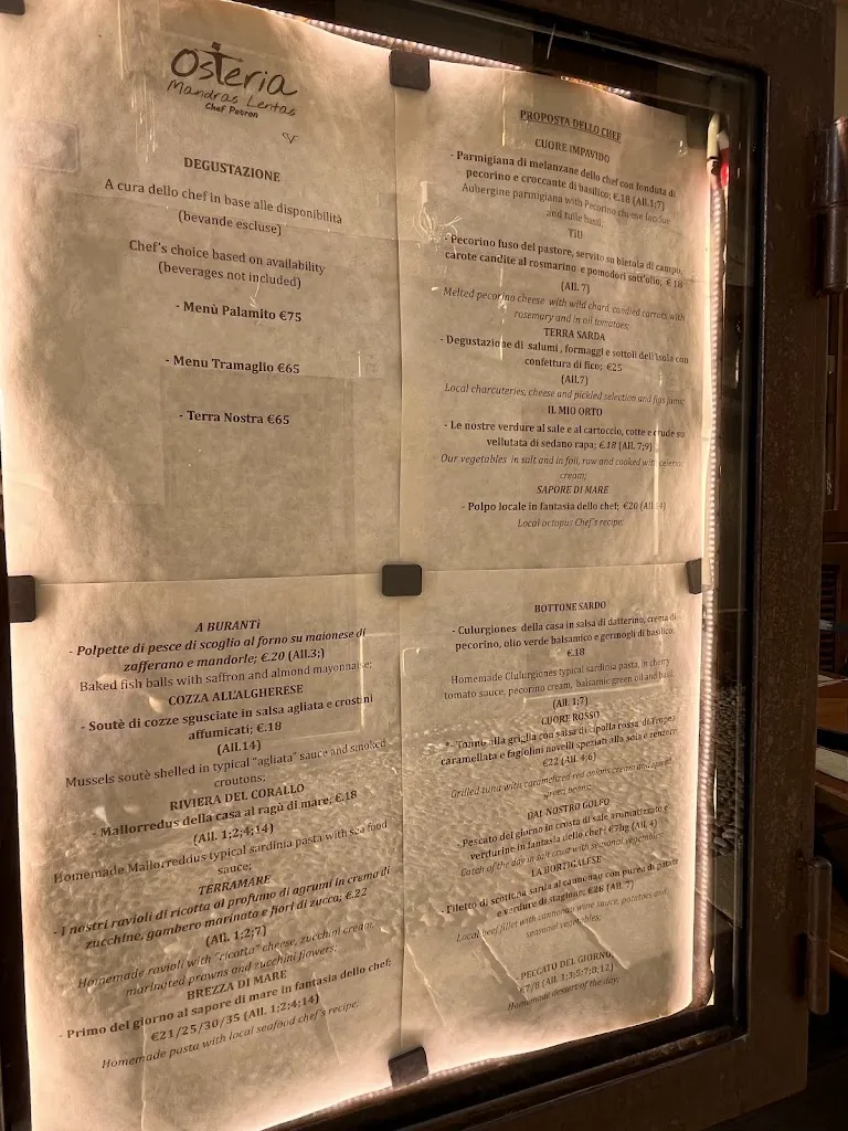 Menu_Ristorante Osteria Mandras Lentas_Alghero_immagine_4