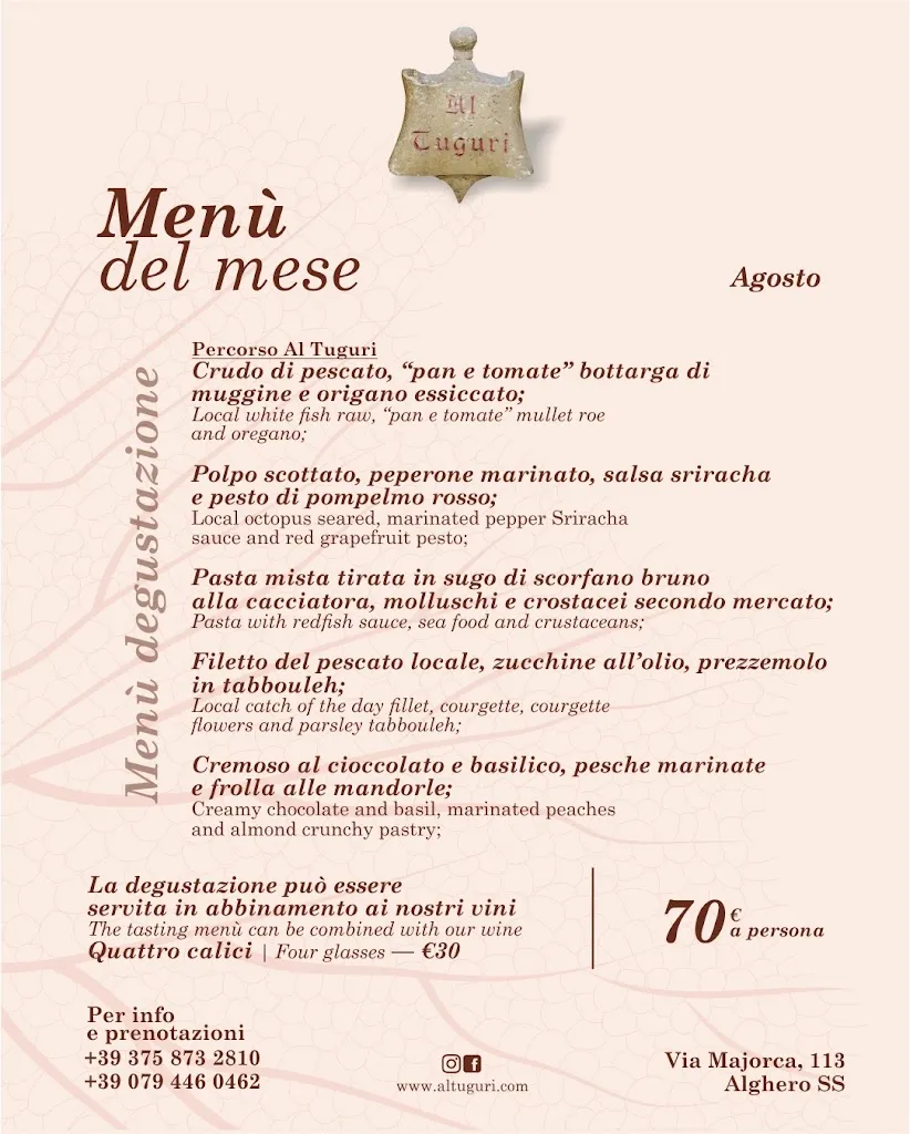 Menu_Al Tuguri Ristorante di pesce Tipico Alghero_Alghero_immagine_2