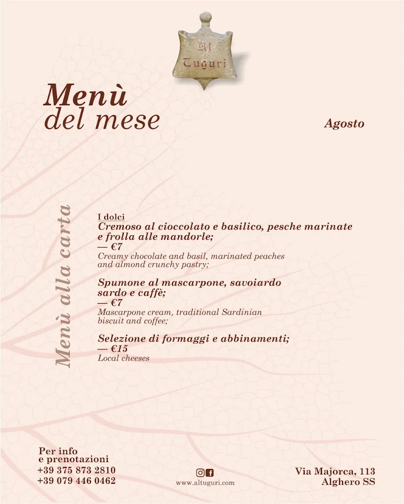 Menu_Al Tuguri Ristorante di pesce Tipico Alghero_Alghero_immagine_4
