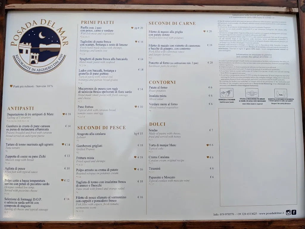 Menu_Ristorante Posada del Mar_Alghero_image_4