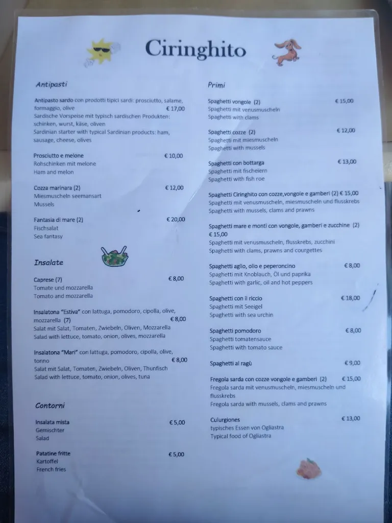 Menu_Ciringhito Bar Ristorante_Bari Sardo_image_1