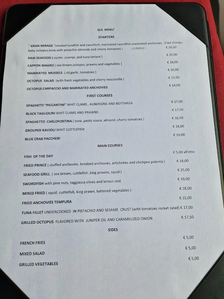 Menu_Mirage bistrot del mare_Bari Sardo_immagine_2