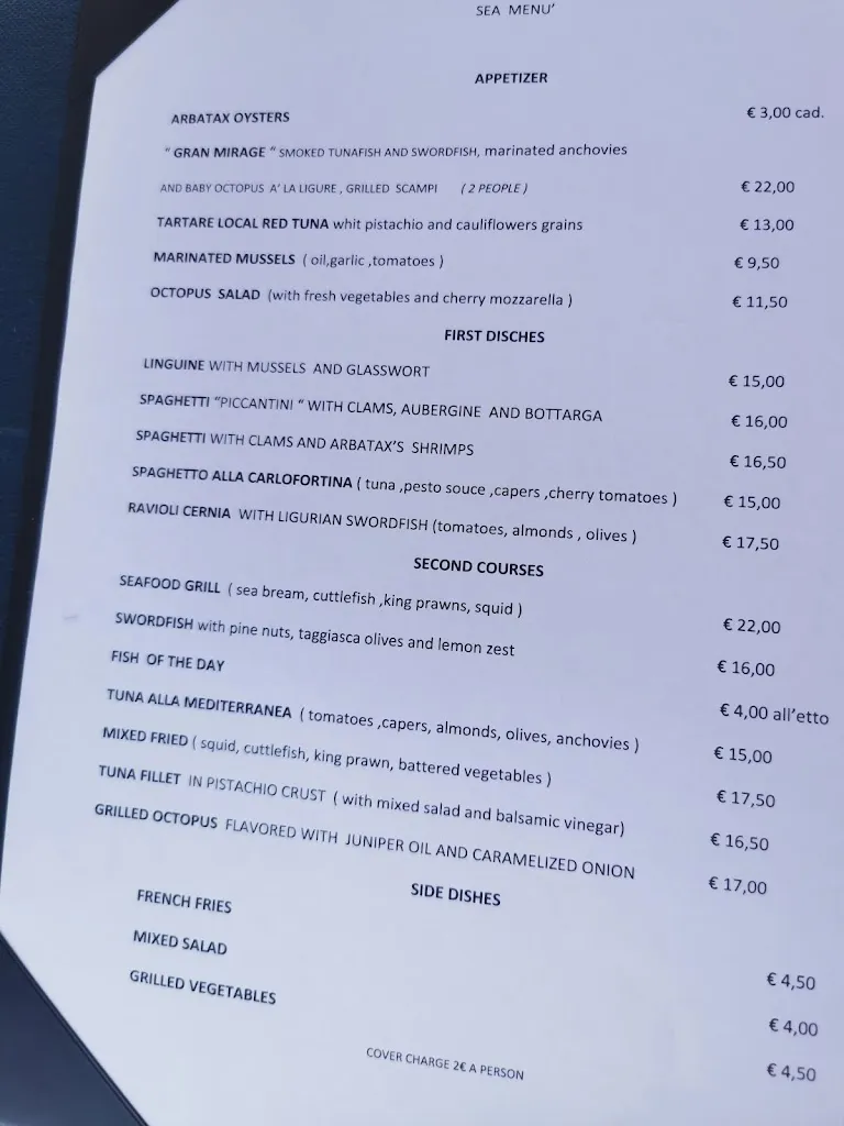 Menu_Mirage bistrot del mare_Bari Sardo_immagine_4