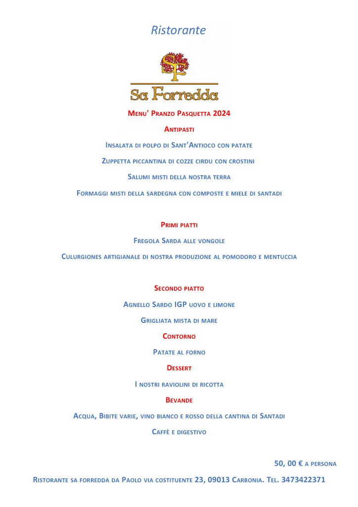 Menu_Ristorante Sa forredda da Paolo_Bacu Abis_image_2