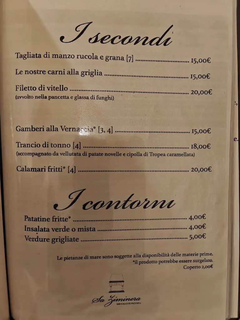 Menu_Pizzeria Ristorante Sa Ziminera_Bolotana_image_1