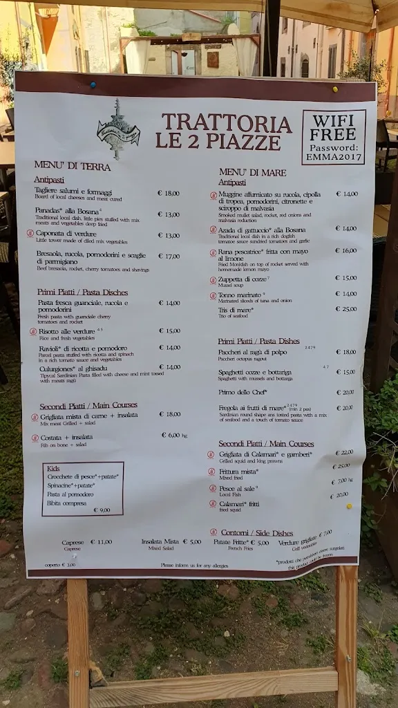 Menu_Trattoria Pizzeria Le 2 Piazze_Bosa_immagine_1