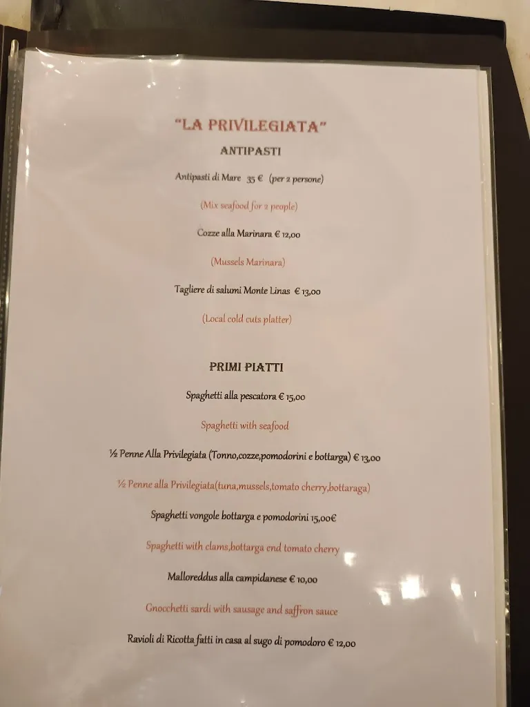 Menu_Ristorante Pizzeria La Privilegiata_Buggerru_image_3
