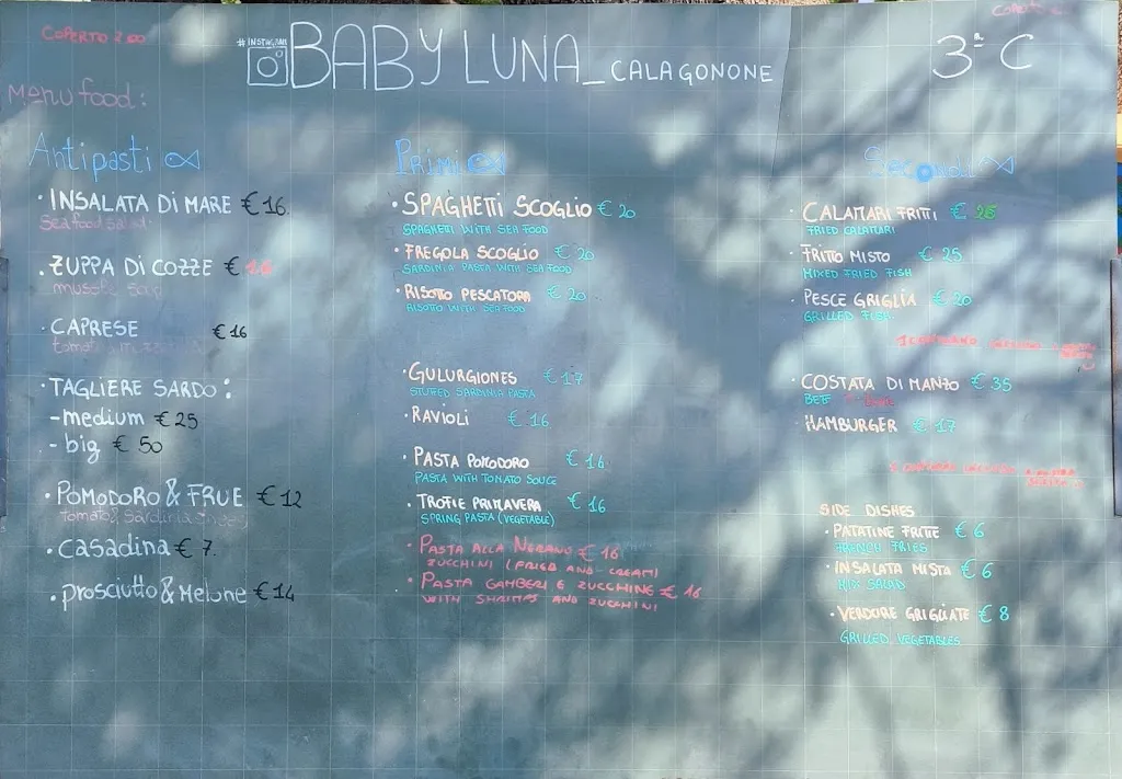 Menu_Baby luna cala gonone_Cala Gonone_image_2