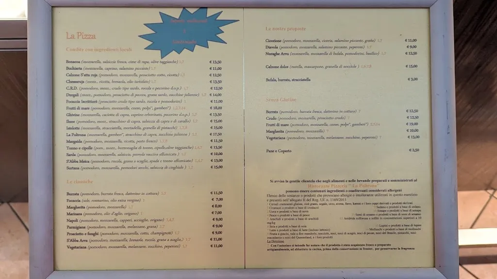 Menu_Ristorante Pizzeria La Poltrona_Cala Gonone_image_1