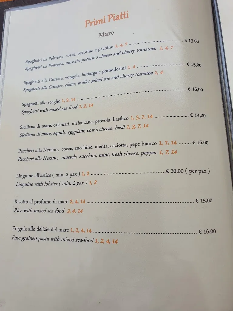 Menu_Ristorante Pizzeria La Poltrona_Cala Gonone_image_4