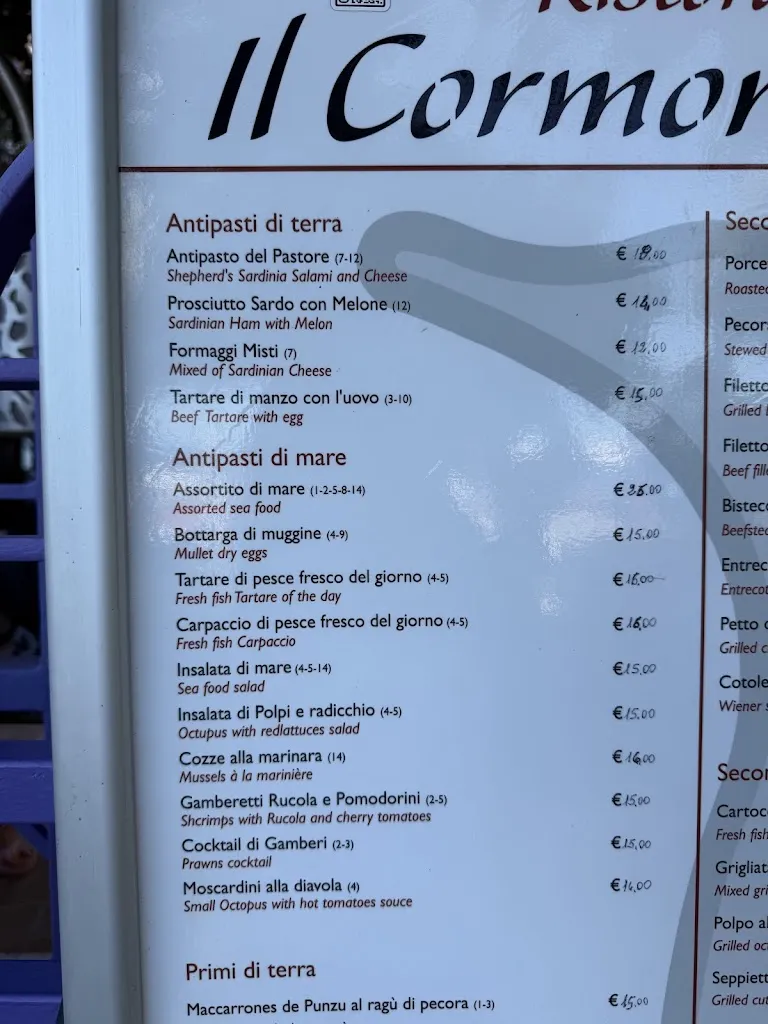 Menu_Ristorante Il Cormorano_Cala Gonone_image_4