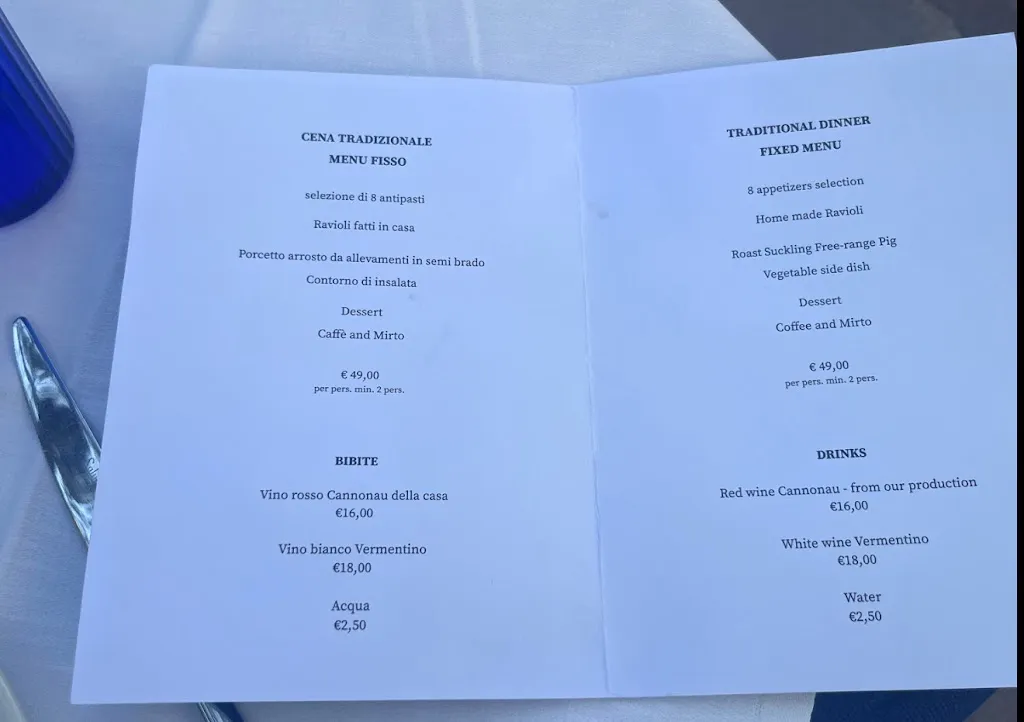 Menu_Turismo Rurale - Ristorante - Filieri_Cala Gonone_image_1