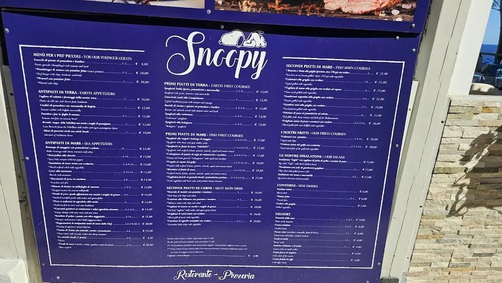 Menu_Ristorante Pizzeria Snoopy_Cala Gonone_image_1