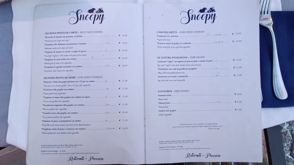 Menu_Ristorante Pizzeria Snoopy_Cala Gonone_image_3