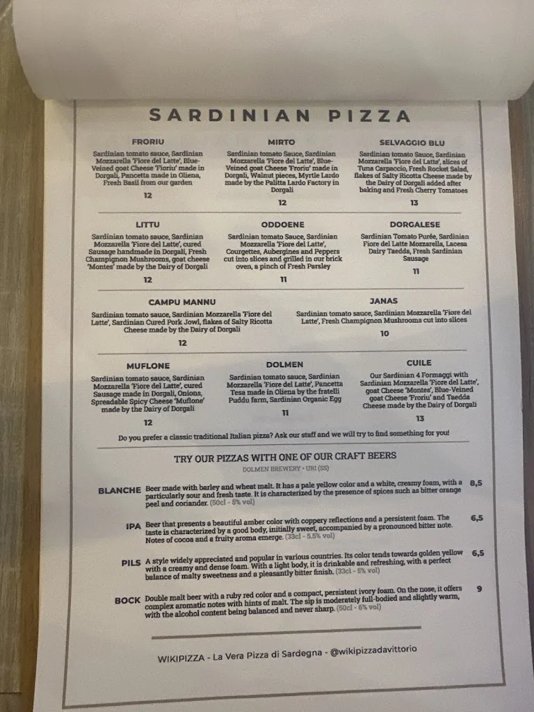 Menu_Wikipizza La Vera Pizza di Sardegna_Cala Gonone_image_1