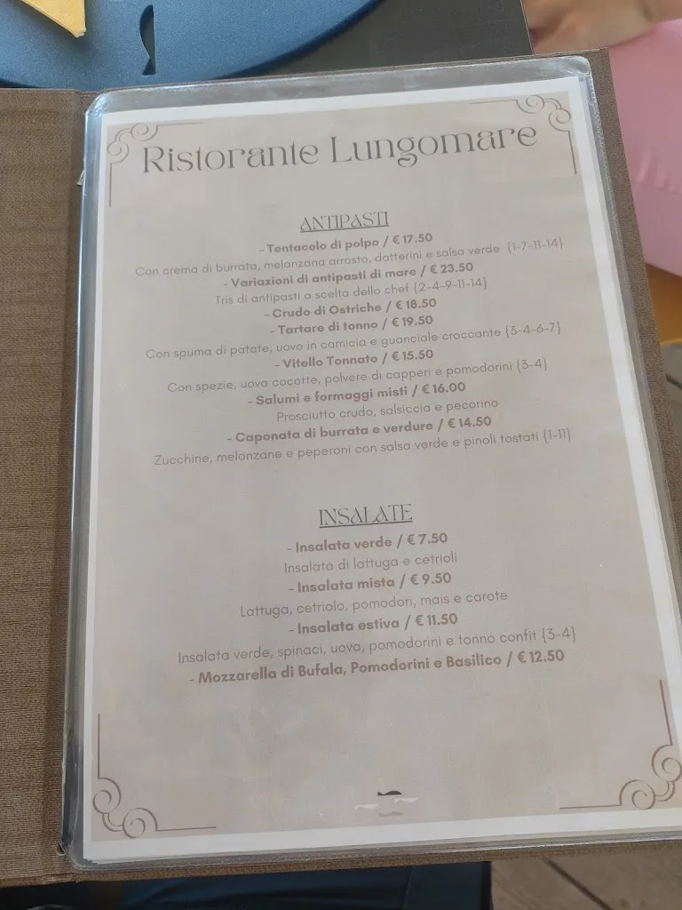 Menu_Ristorante Lungomare_Cala Gonone_image_1
