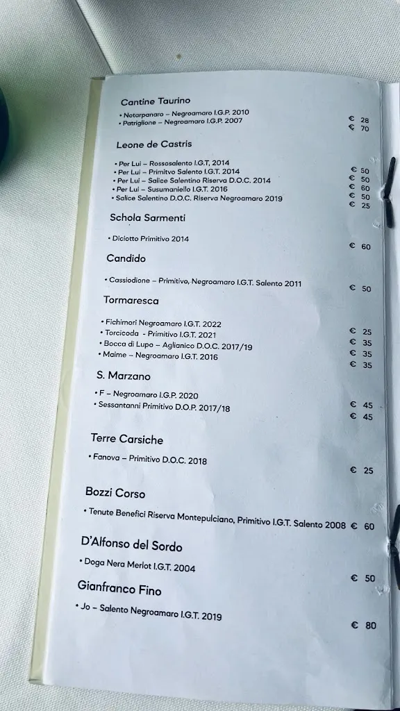 Menu_La Puritate_Gallipoli_image_2