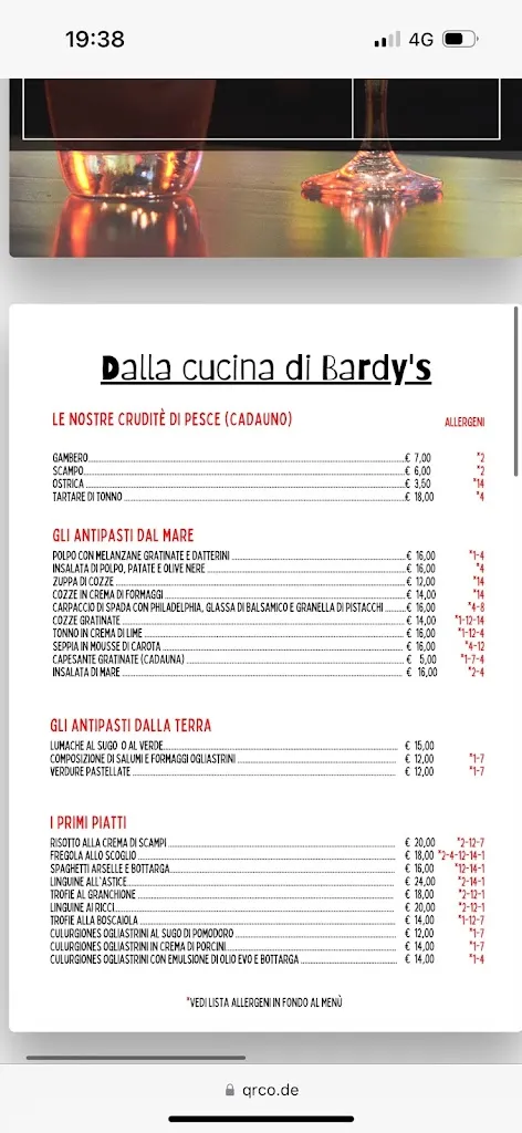 Menu_Bardy's Relax Food & Drink House_Dolianova_image_1