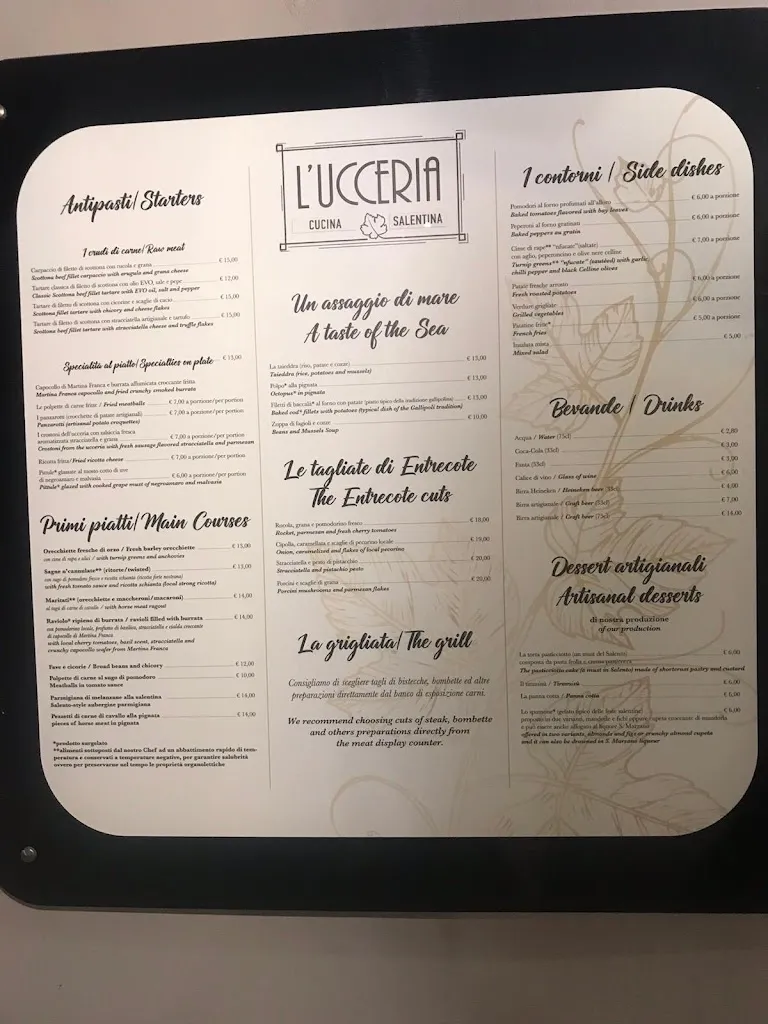 Menu_L'Ucceria_ Cucina Salentina e carni alla griglia_Gallipoli_image_2