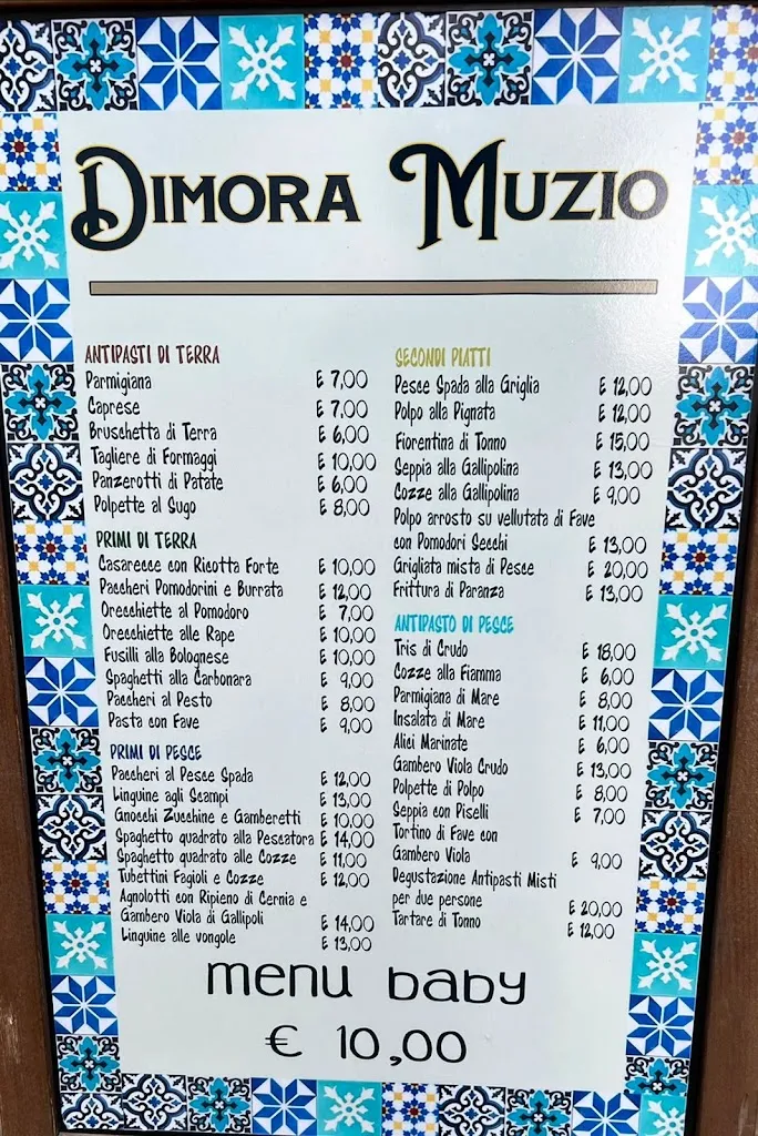 Menu_Dimora Muzio Restaurant_Gallipoli_image_4