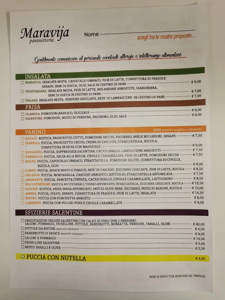 Menu_Maravija Paninotteria_Gallipoli_image_2