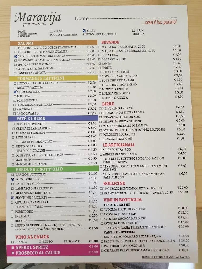 Menu_Maravija Paninotteria_Gallipoli_image_4