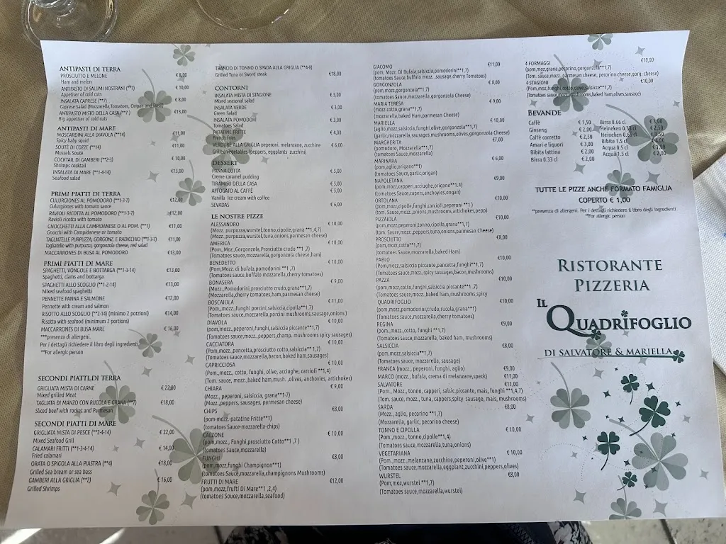 Menu_Il Quadrifoglio - Hotel Ristorante_Irgoli_image_1