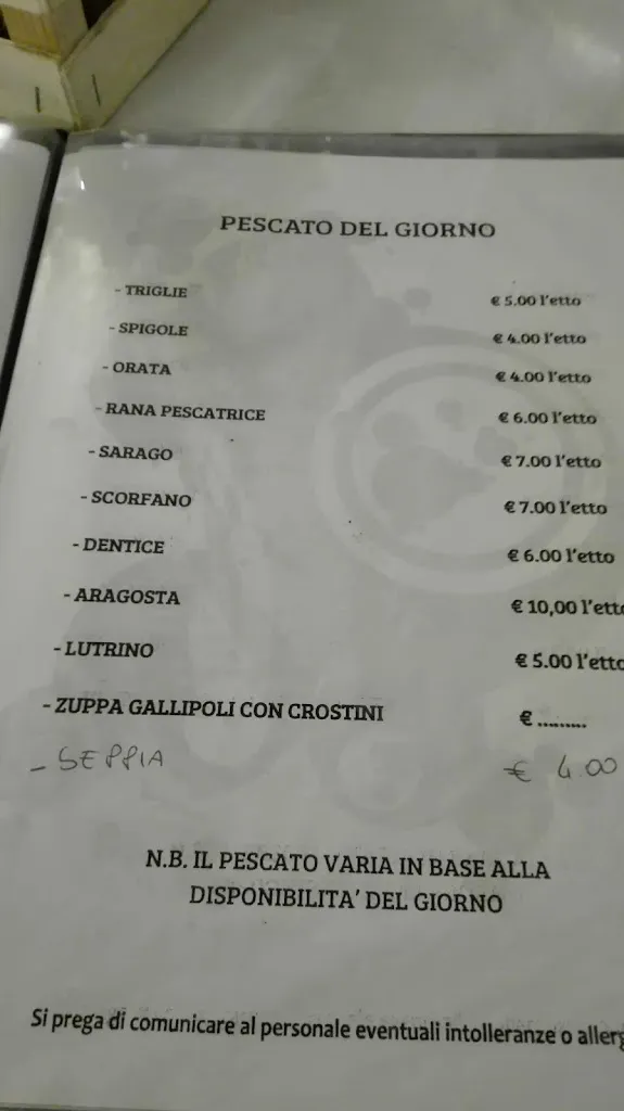 Menu_Trattoria Rosinella_Gallipoli_immagine_2