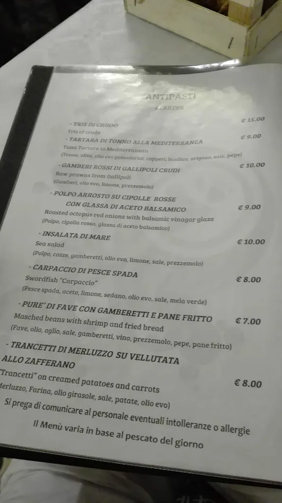 Menu_Trattoria Rosinella_Gallipoli_immagine_3