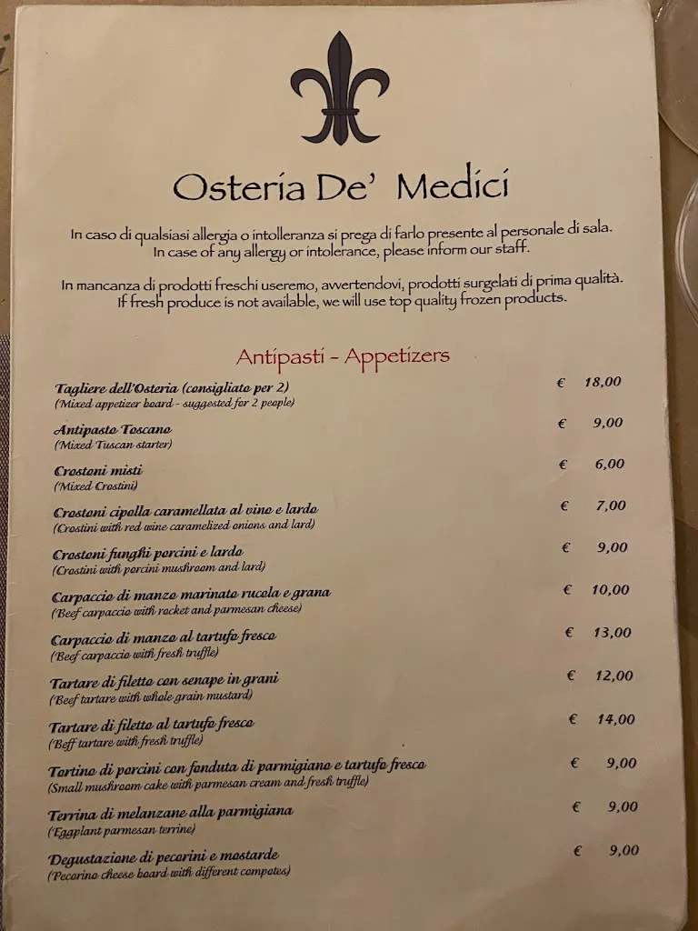 Menu_Osteria De' Medici_Girasole_imagen_2