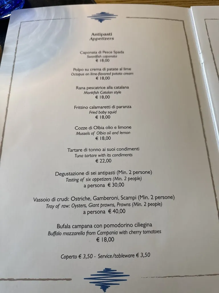 Menu_GENTEDIMARE RESTAURANT GOLFO ARANCI_Golfo Aranci_image_1