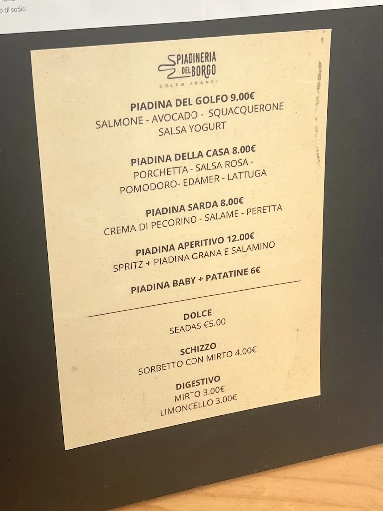 Menu_Piadineria del borgo_Golfo Aranci_image_3
