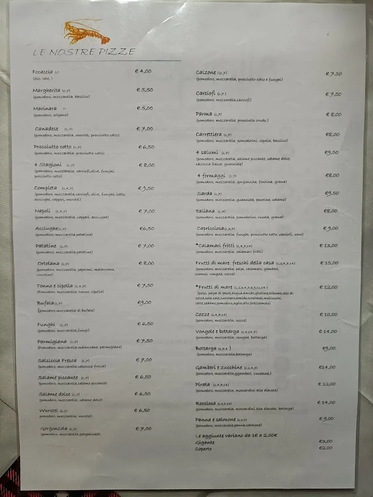 Menu_Bar Ristorante Pizzeria L'Aragosta_Lotzorai_immagine_3