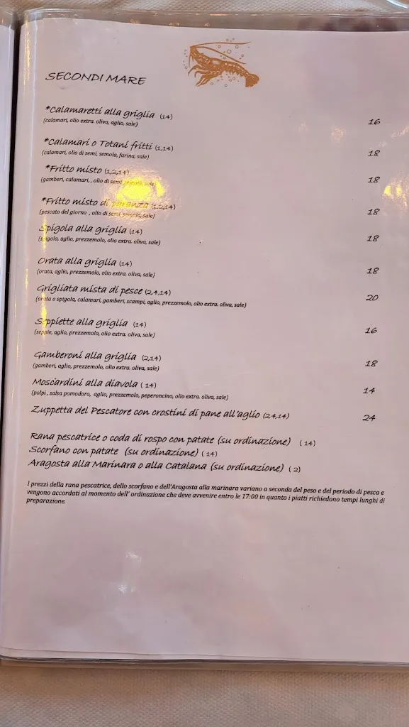 Menu_Bar Ristorante Pizzeria L'Aragosta_Lotzorai_immagine_4