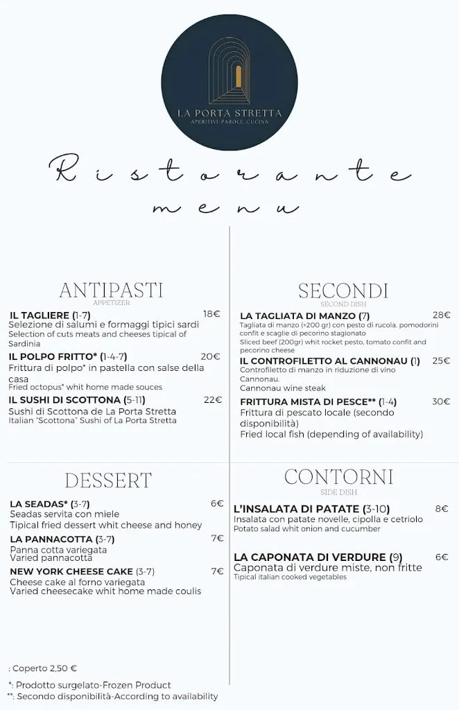 Menü_La Porta Stretta_La Maddalena_Bild_2