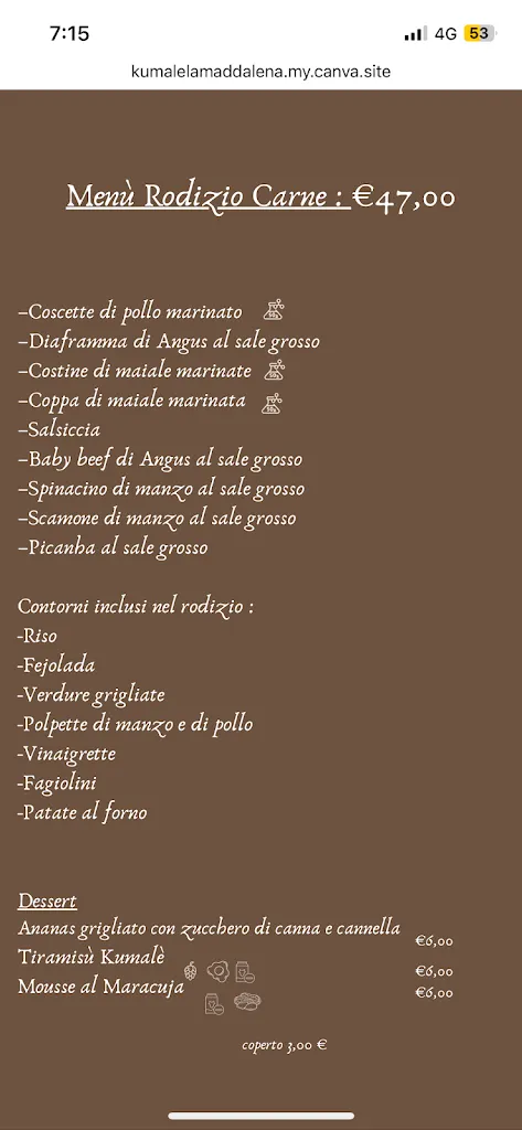 Menu_Kumalè La Maddalena_La Maddalena_image_1